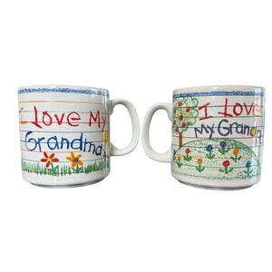 I Love My Grandma Grandpa‎ PAPEL Coffee Mugs Cup Set Grandparent Papa Nana Gifts